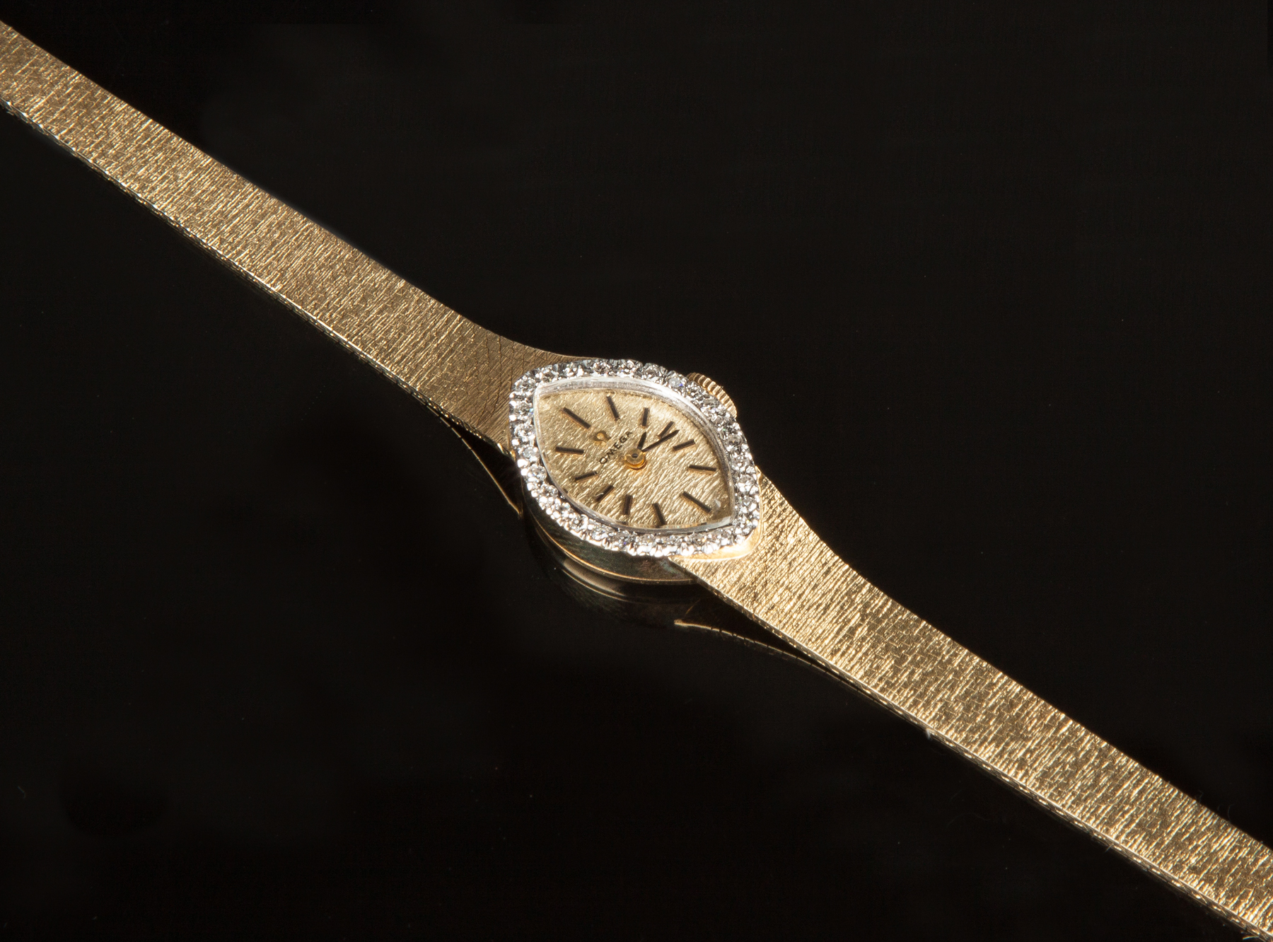 Appraisal: Omega K Gold Diamond Ladies' Wristwatch dwt