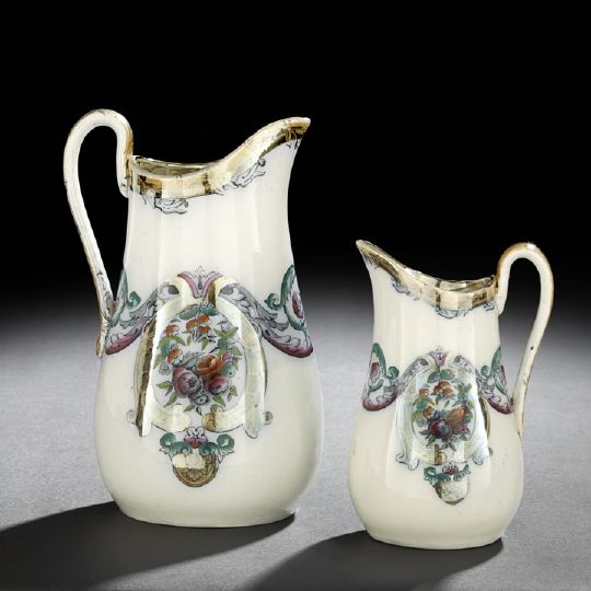 Appraisal: Graduated Pair of Staffordshire Pottery Pitchers third quarter th century