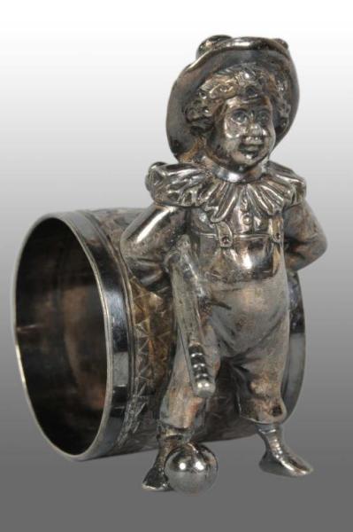 Appraisal: Kate Greenaway Boy with Bat Figural Napkin Ring Description No