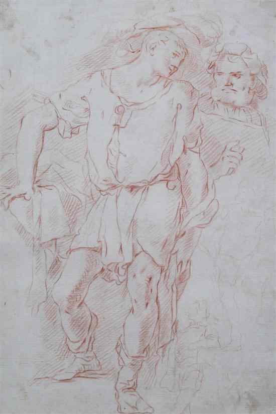 Appraisal: Attributed to Carlo Dolci - sanguine chalk Figure study x