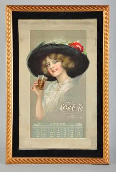 Appraisal: Coca-Cola Calendar Description Nicely matted and framed under glass Retains