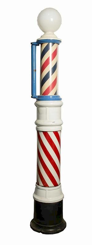 Appraisal: American Porcelain Barber Pole Electrified American porcelain barber pole Dimensions