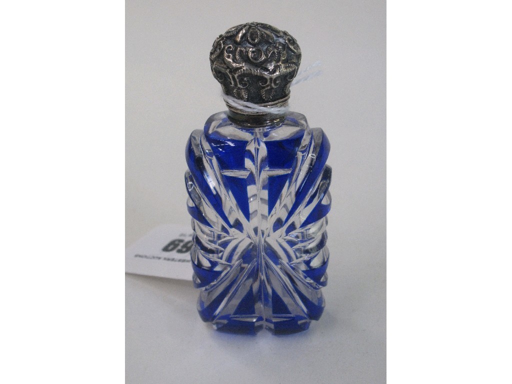 Appraisal: White metal topped scent bottle