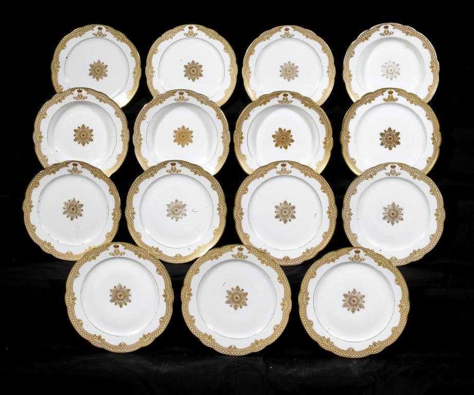 Appraisal: A RUSSIAN PORCELAIN DINNER SERVICE IMPERIAL PORCELAIN MANUFACTURY gilt with