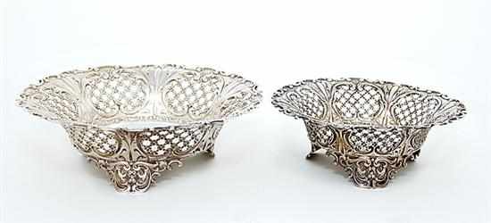 Appraisal: Whiting sterling reticulated centerbowls New York circa matching pattern with