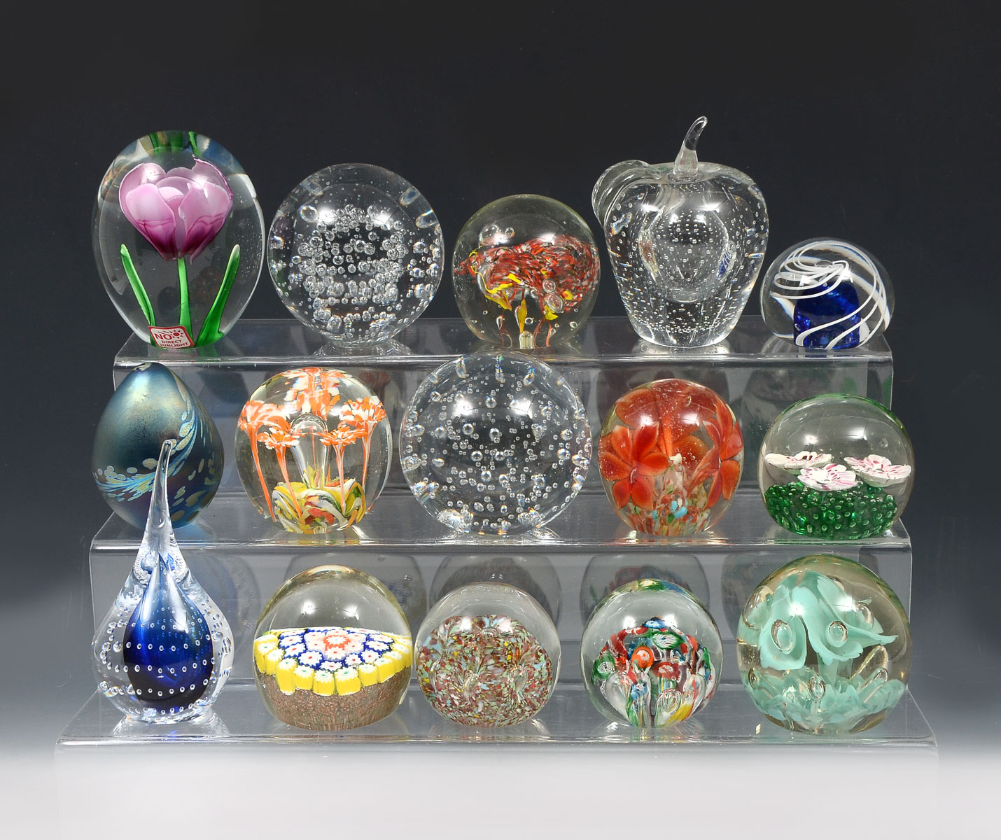 Appraisal: PC PAPER WEIGHT COLLECTION Pc paperweight collection with some having