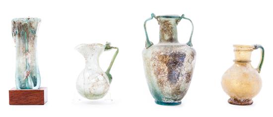 Appraisal: Sale Lot Four Roman Glass Articles of various forms in