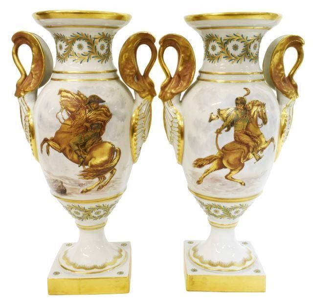 Appraisal: pair French Sevres style parcel gilt porcelain urns th c