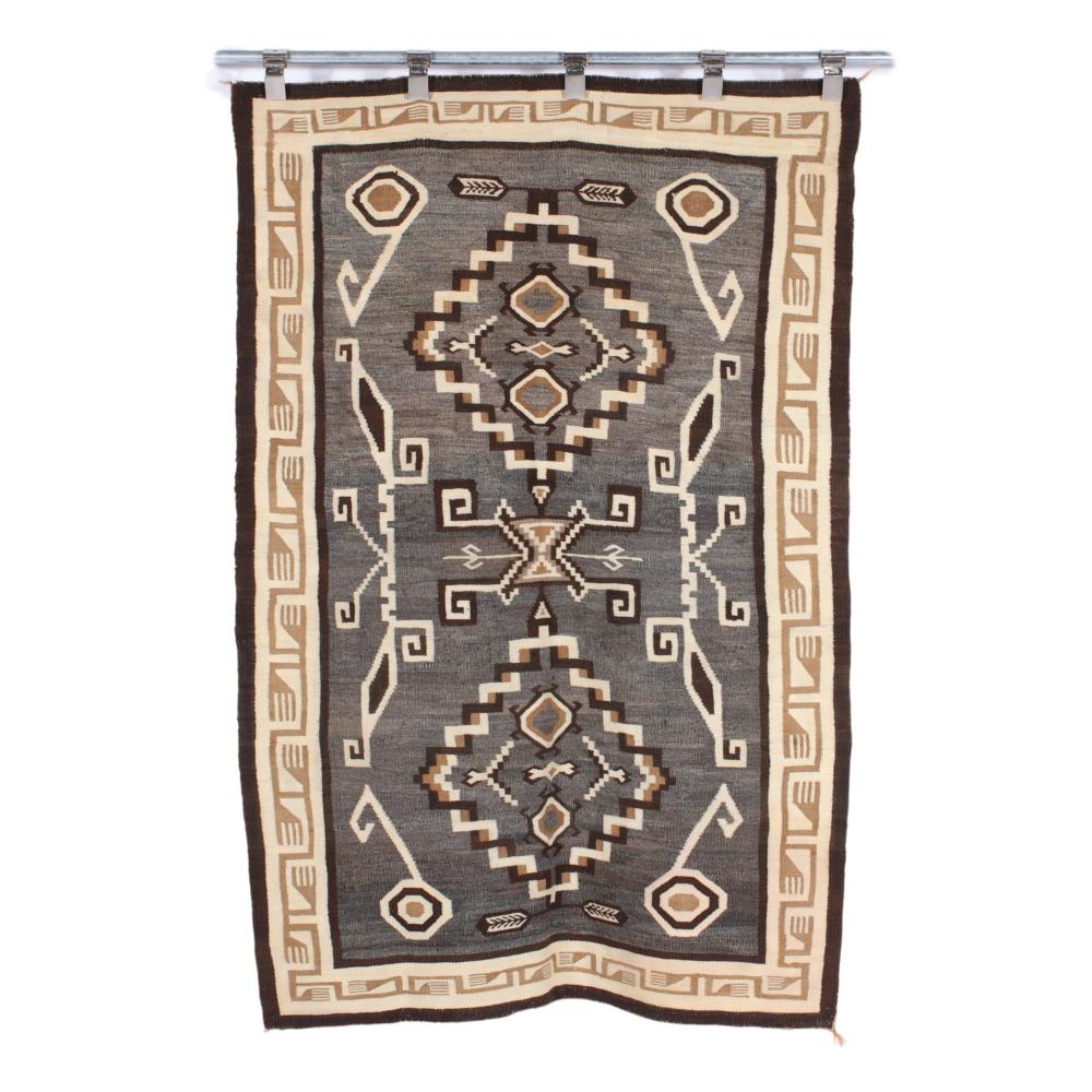 Appraisal: NAVAJO TWO GREY HILLS S MARIE POLICE KLAH ATTR RUG