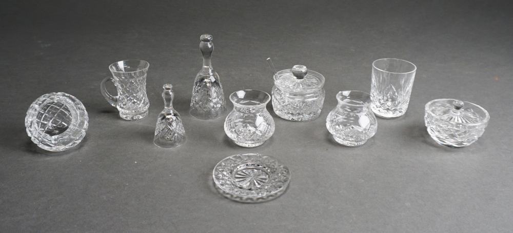 Appraisal: TEN ASSORTED CRYSTAL TABLE ARTICLES WITH TWO POTTERY BUNDT PANS