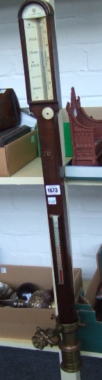 Appraisal: A marine stick barometer th century style with makers name