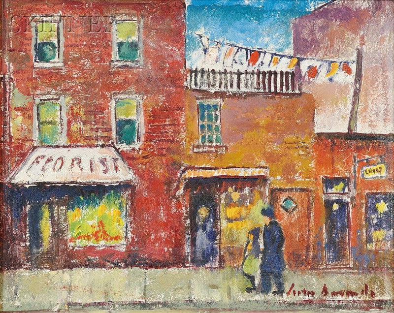 Appraisal: Lester David Boronda American - City Street Signed Lester Boronda