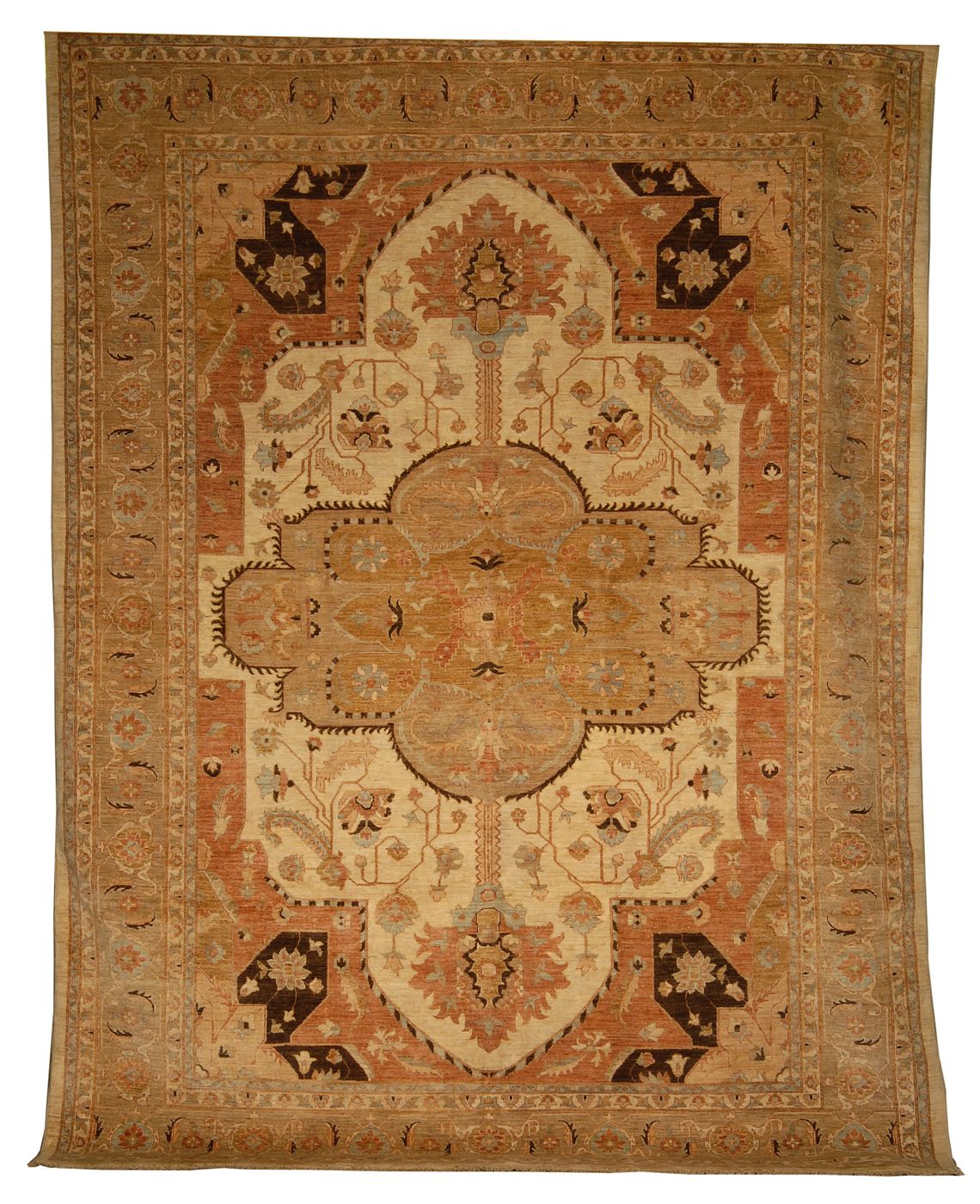 Appraisal: ORIENTAL RUG SERAPI DESIGN ' x ' Tan and gold