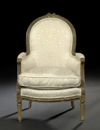 Appraisal: Louis XVI-Style Giltwood Bergere second quarter th century the domed