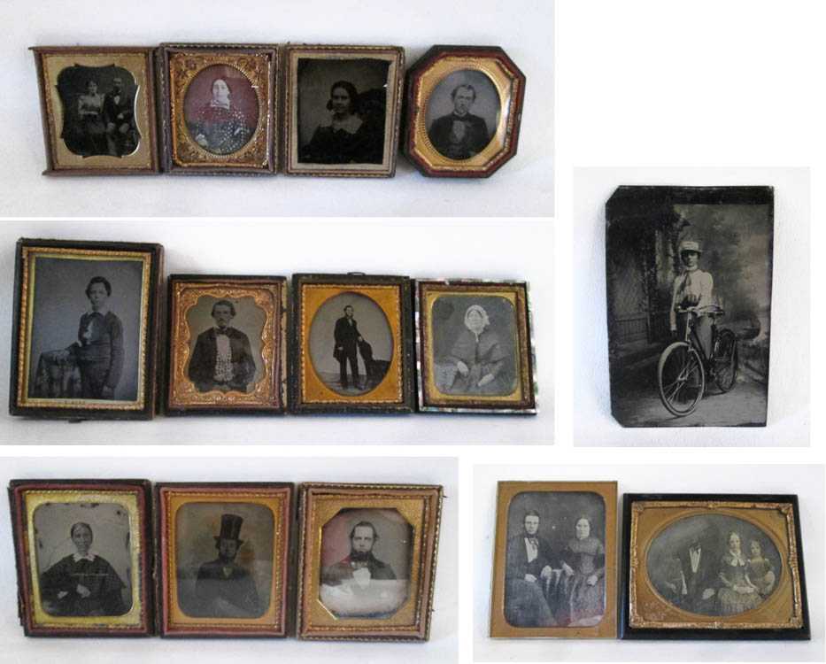 Appraisal: FOURTEEN ANTIQUE PHOTOS various sizes Six are daguerreotypes five are