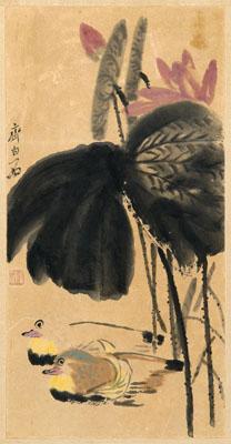 Appraisal: Qi Baishi - hanging scroll ink and color on paper