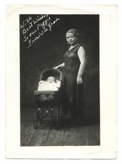 Appraisal: Wee Jean Little Mother and Child Sideshow Photo Circa Black