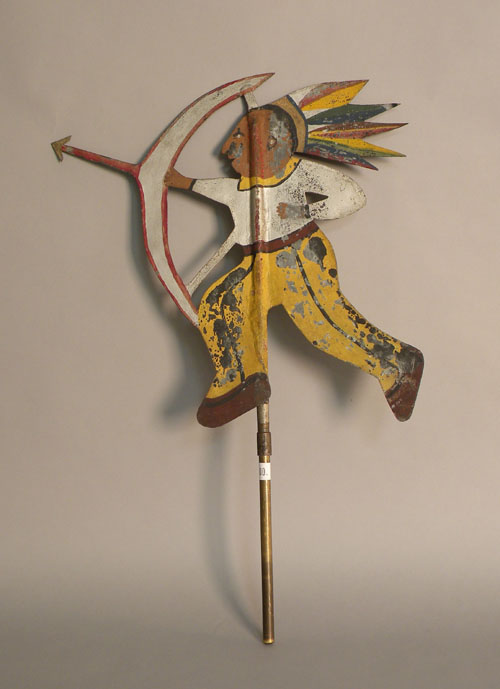 Appraisal: Painted zinc Indian weathervane th c h