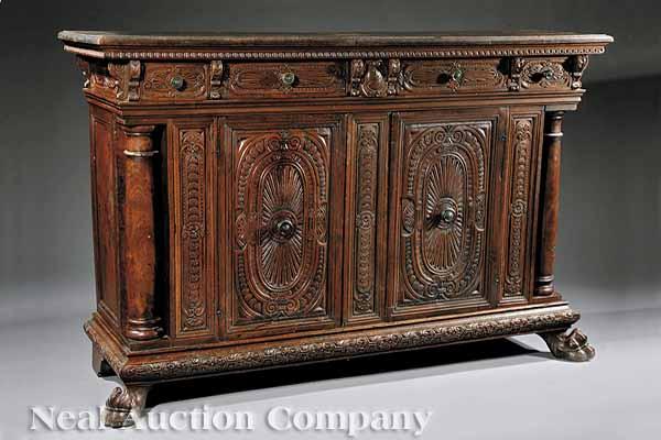 Appraisal: An Italian Renaissance Highly Carved Walnut Credenza th th c