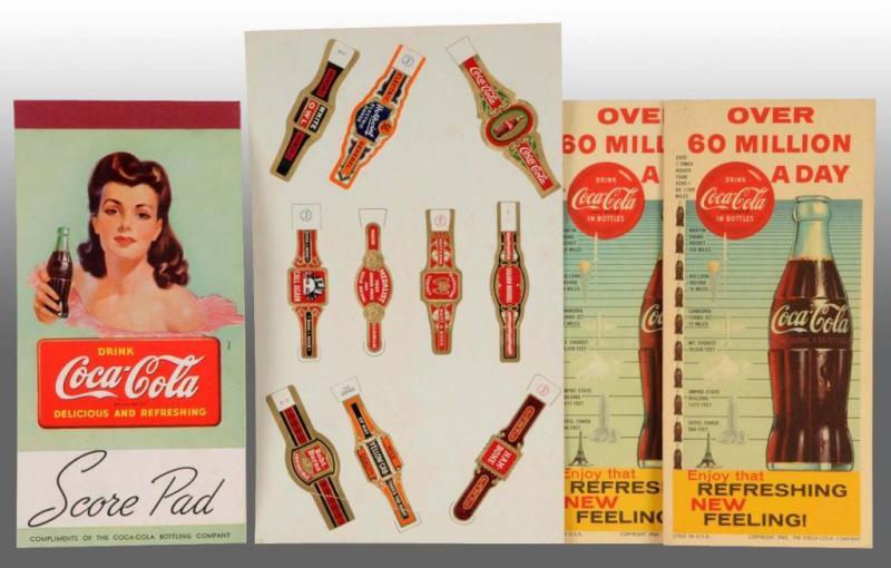 Appraisal: Lot of Paper Coca-Cola Items Description Includes one score pad