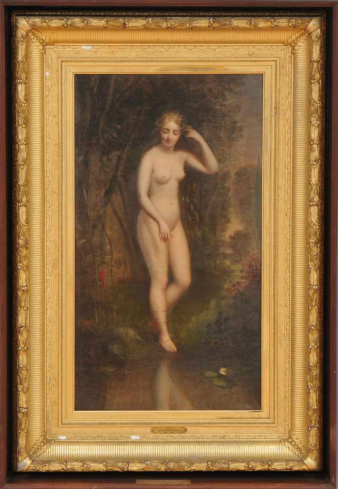 Appraisal: MATTHEW HENRY WILSON - EVE Oil on canvas relined enclosed