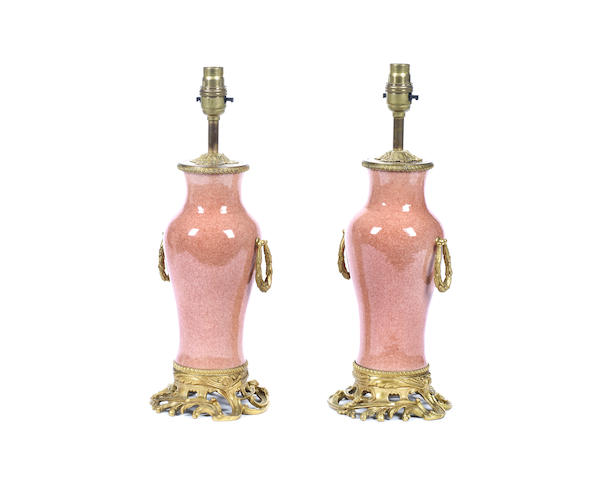 Appraisal: A pair of Louis XV style porcelain and gilt metal