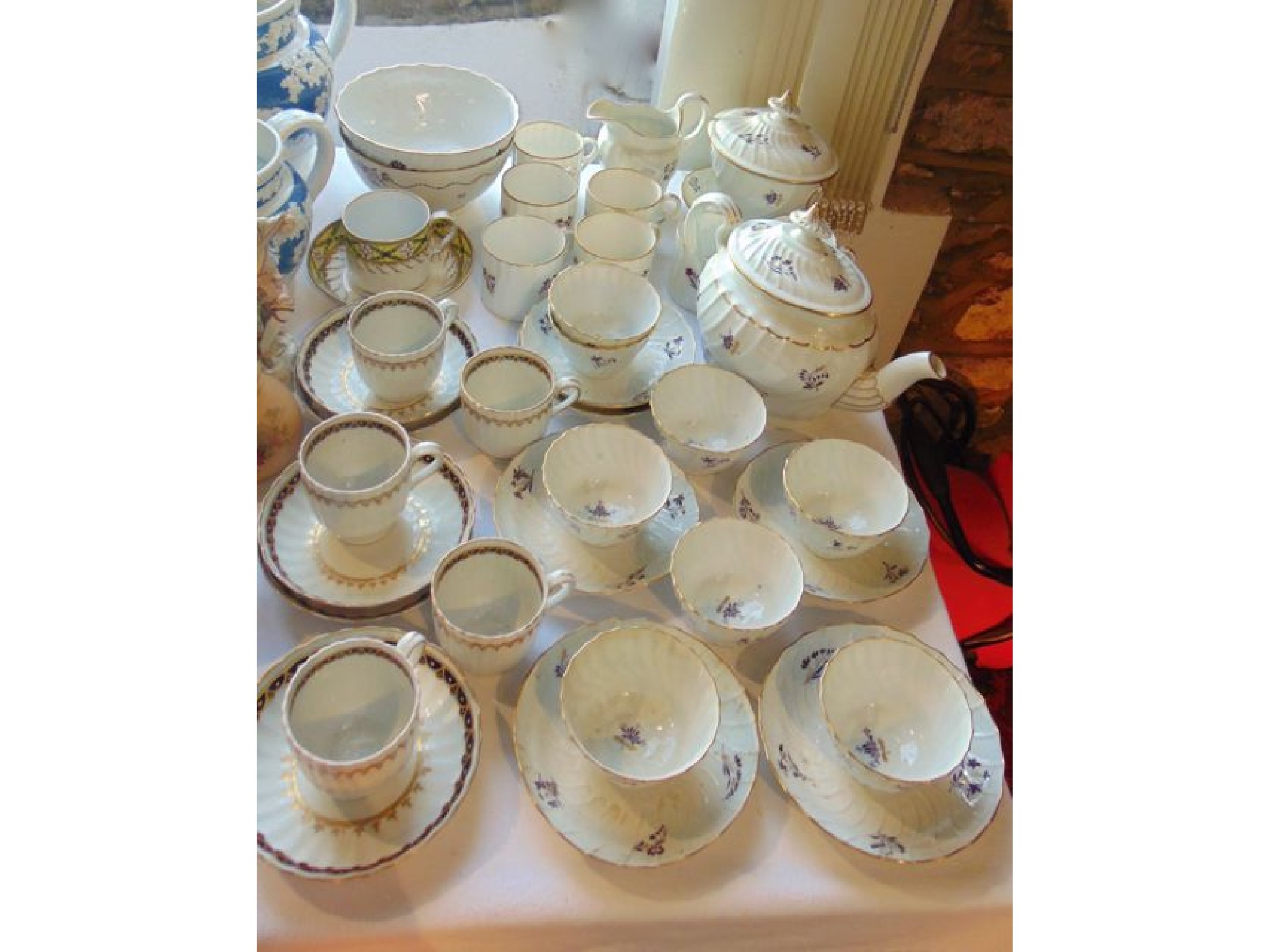 Appraisal: A collection of late th century tea wares of wrythen