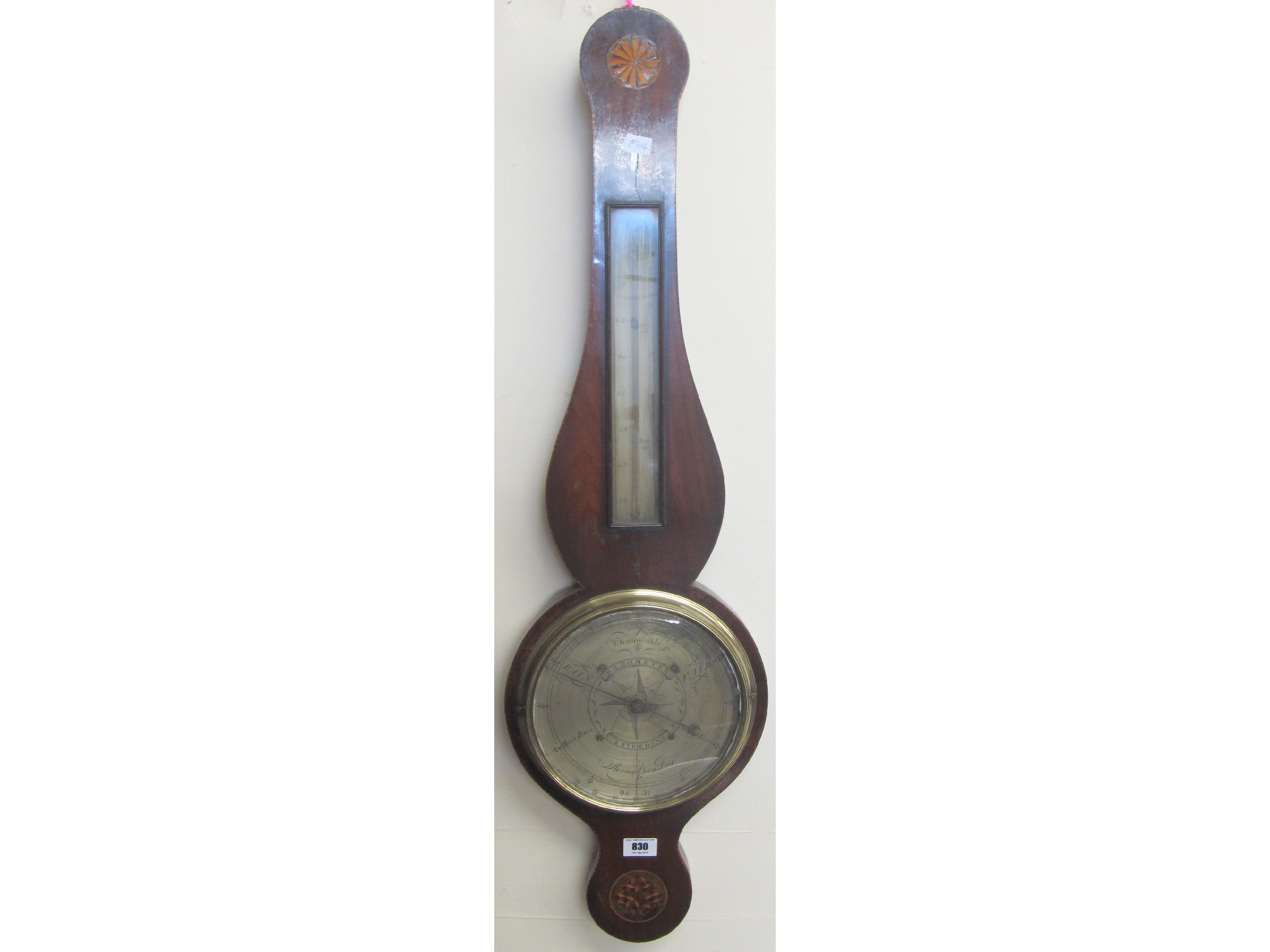 Appraisal: A mahogany wheel barometer by Knie Edinburgh