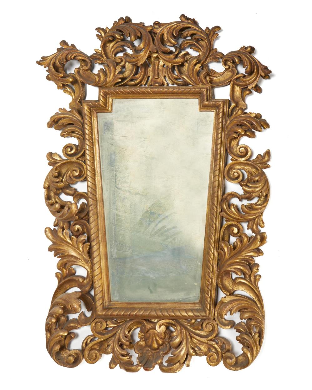 Appraisal: An Italian carved giltwood wall mirror Late th early th