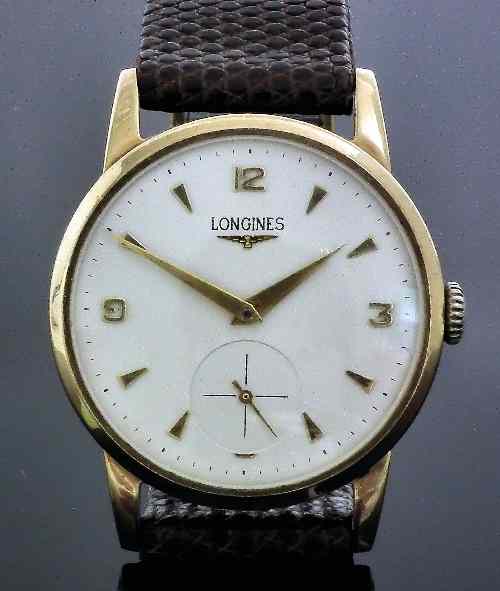 Appraisal: A s gentleman's Longines wristwatch the white finish dial with