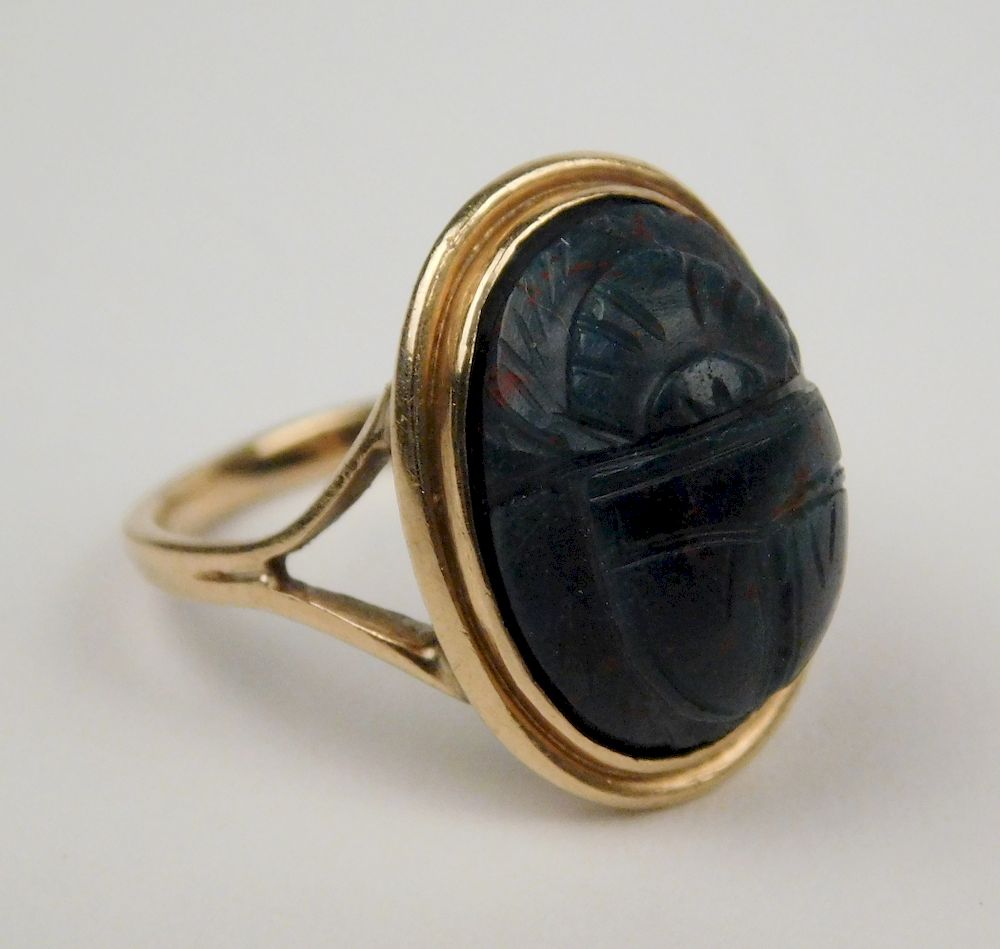 Appraisal: Scarab ring Scarab ring size