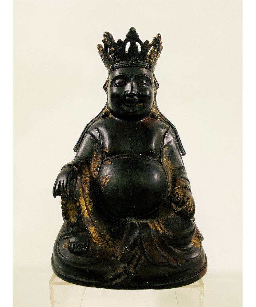 Appraisal: Bronze Seated Buddha Early chinese bronze seated Buddha probably th