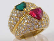 Appraisal: Boucheron A fine carat gold Columbian emerald ruby and diamond