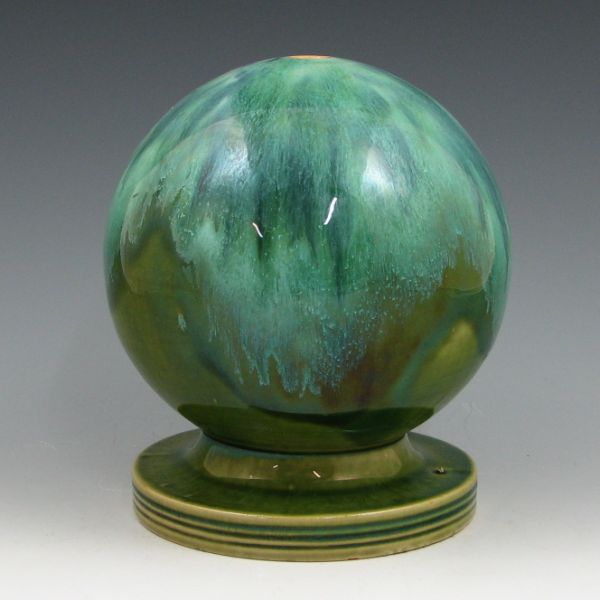 Appraisal: Brush McCoy green Onyx ball-shaped lamp base with blue striations