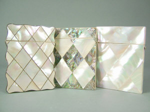 Appraisal: A Victorian card case with shell and mother of pearl