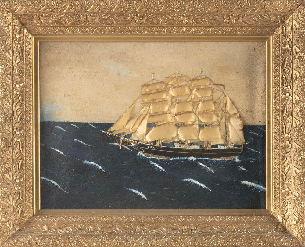 Appraisal: PORTRAIT OF THE FOUR-MASTED SHIP ELSA SECOND HALF OF THE