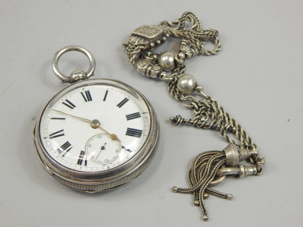 Appraisal: A Victorian silver gentleman's pocket watch the cm diameter dial