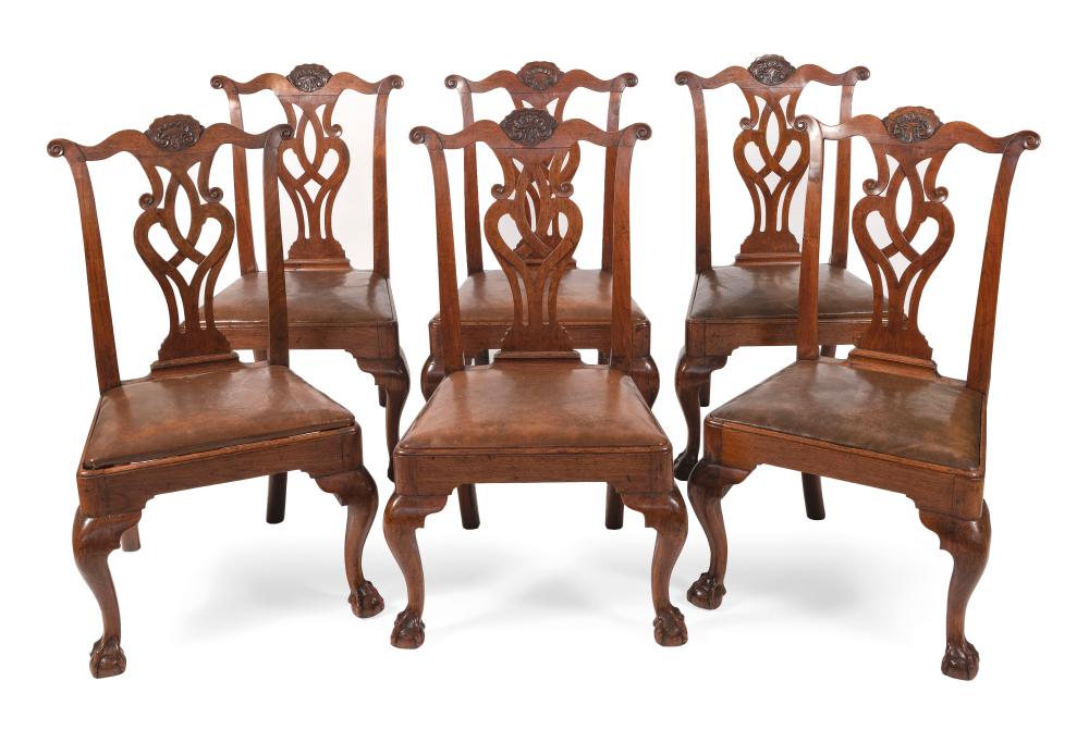 Appraisal: RARE SET OF SIX CHIPPENDALE SIDE CHAIRS PENNSYLVANIA THIRD QUARTER