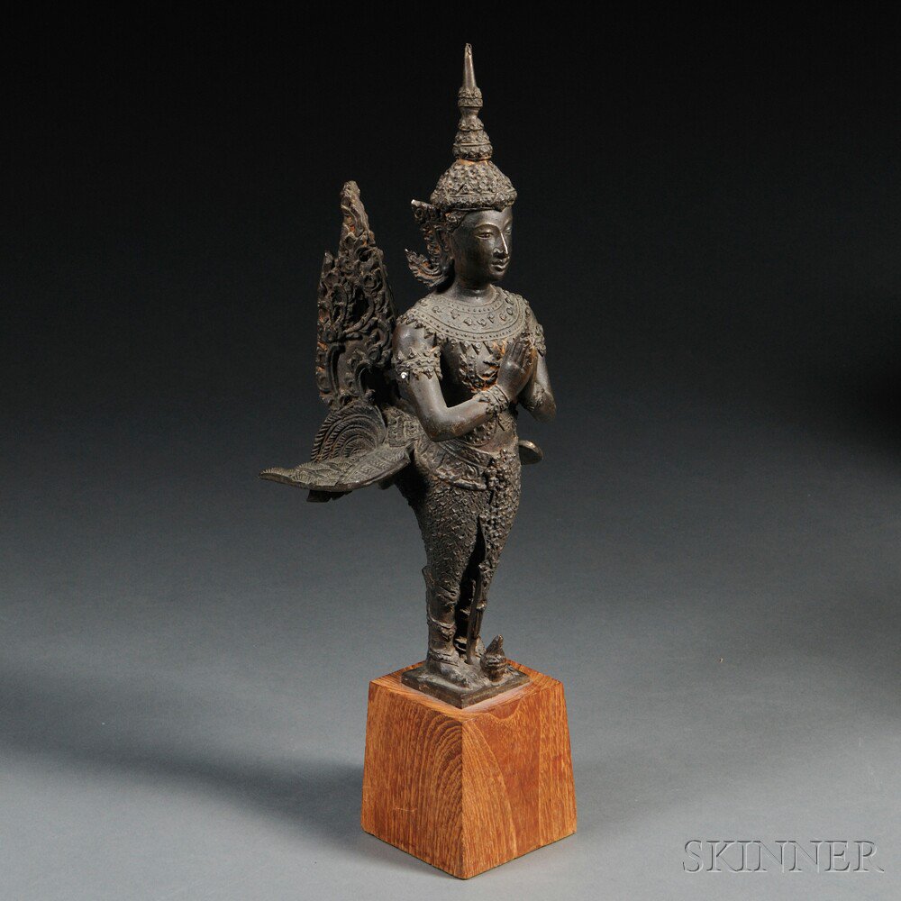 Appraisal: Bronze Avian Humanoid Figure Asia th th century standing at