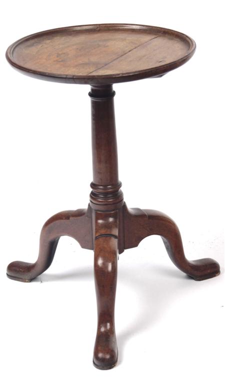 Appraisal: An th century tripod table the circular top on turned