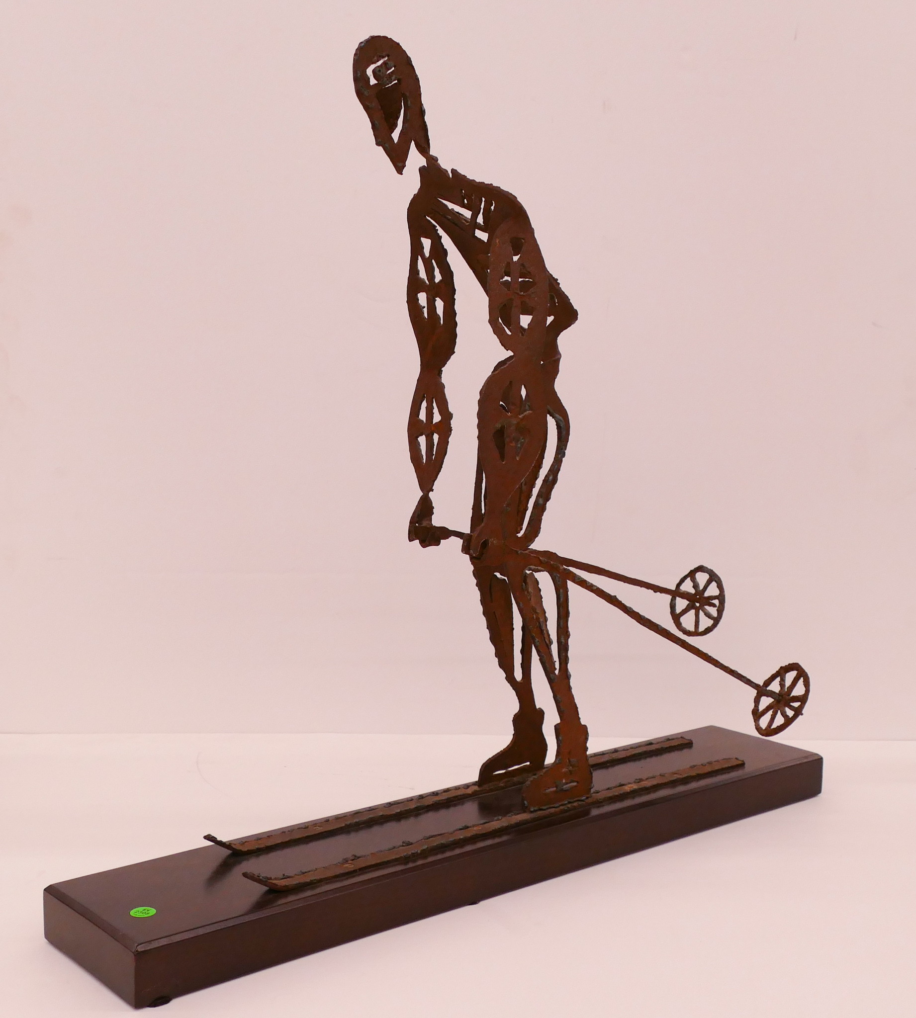 Appraisal: Midcentury Cut Steel Skier Sculpture- x x ''