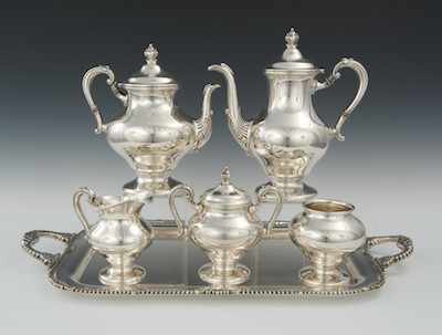 Appraisal: A Six-Piece Heavy Sterling Silver Tea and Coffee Service with