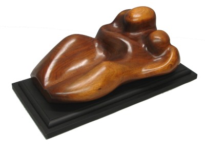 Appraisal: Reclining Figures wood sculpture l t excluding base Artist American