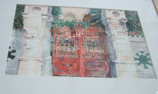 Appraisal: Tony Stocker contemporary An ornate gateway watercolour signed cm x