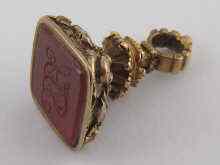 Appraisal: A yellow metal tests high carat gold antique fob seal