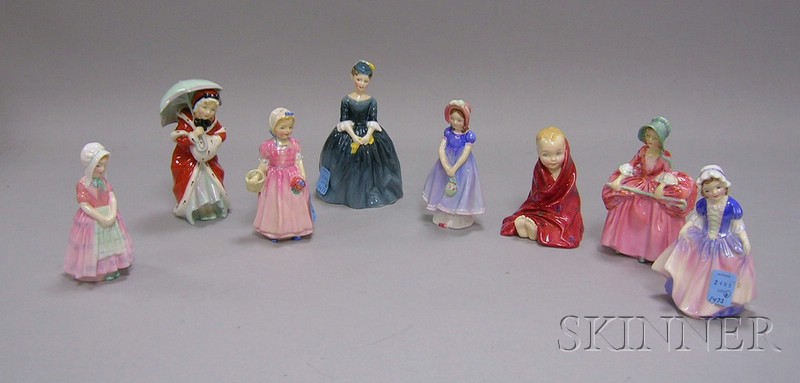 Appraisal: Eight Royal Doulton Figurines including Cherie HN Bo Peep HN