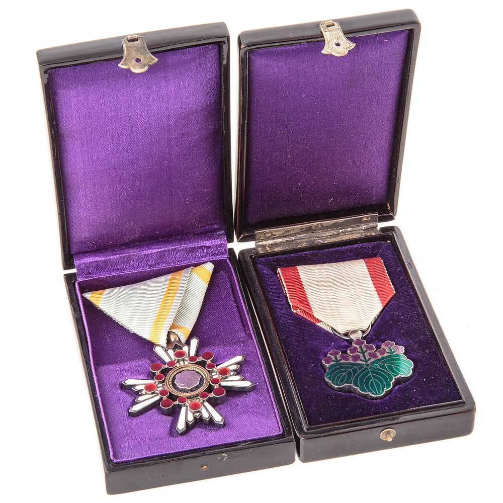 Appraisal: Two WW II Japanese Medals Silver Order of the Sacred