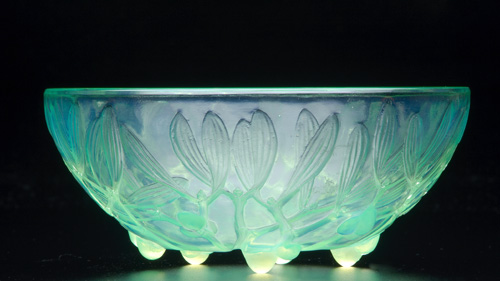 Appraisal: R LALIQUE Bowl Gui opalescent mint green c M p