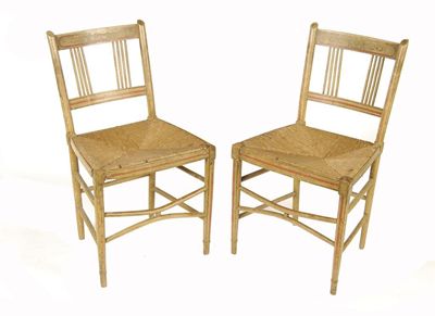 Appraisal: A pair of early th century painted country side chairs