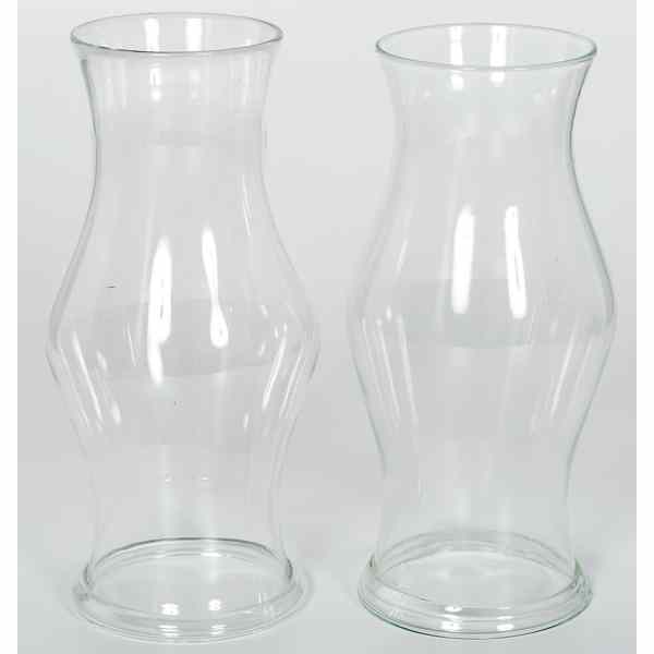 Appraisal: Blown Glass Hurricane Shades American a pair of blown glass